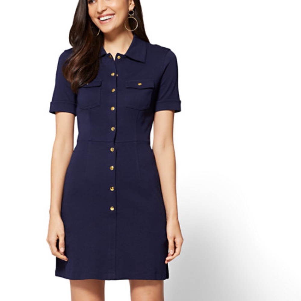 NWT New York AND COMPANY shirt dress (black)